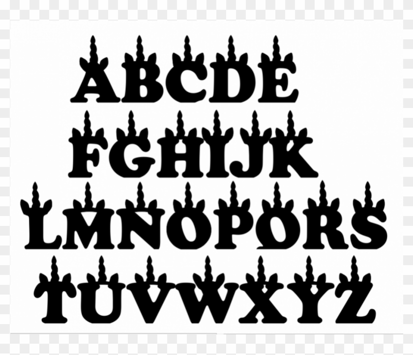 18mm Mdf Cooper Font Unicorn Horn And Ears Letters - Cooper Black Clipart