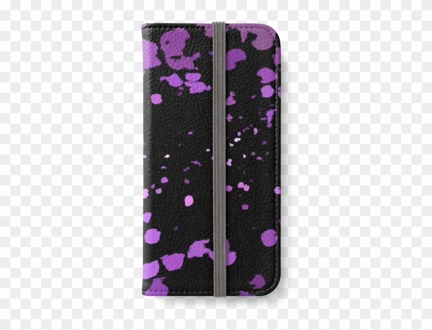 Purple Splash On Black Fabric Pattern By Cool-shirts - Mobile Phone Case Clipart
