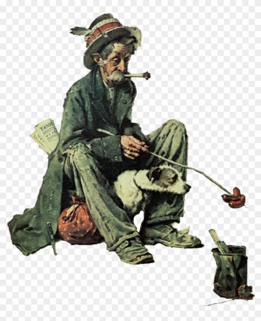 #stickers #hobo #man #oldman #homeless #freetoedit - Hobo Rockwell Clipart #4773001