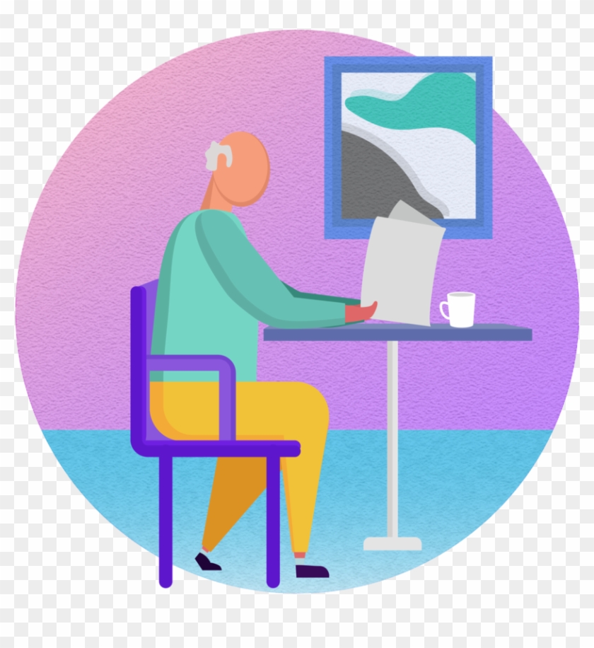 Person Illustration Oldman 03 - Sitting Clipart