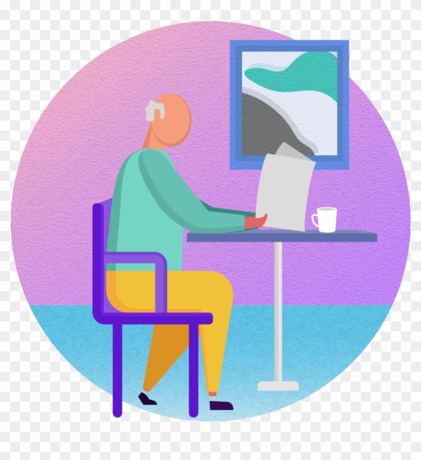 Person Illustration Oldman 03 - Sitting Clipart #4773032