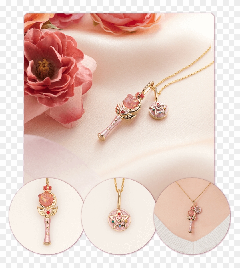 Crystal Star Compact & Cutie Moon Rod Clear Pendant - Sailor Moon Clipart