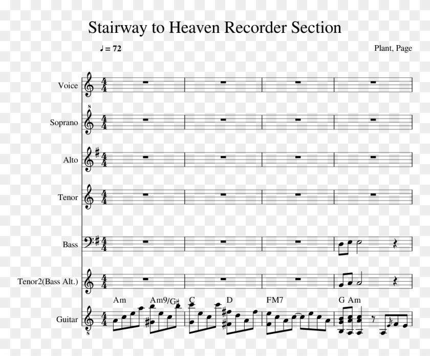 Stairway To Heaven Recorder Section Sheet Music Composed - Sheet Music Clipart #4773870