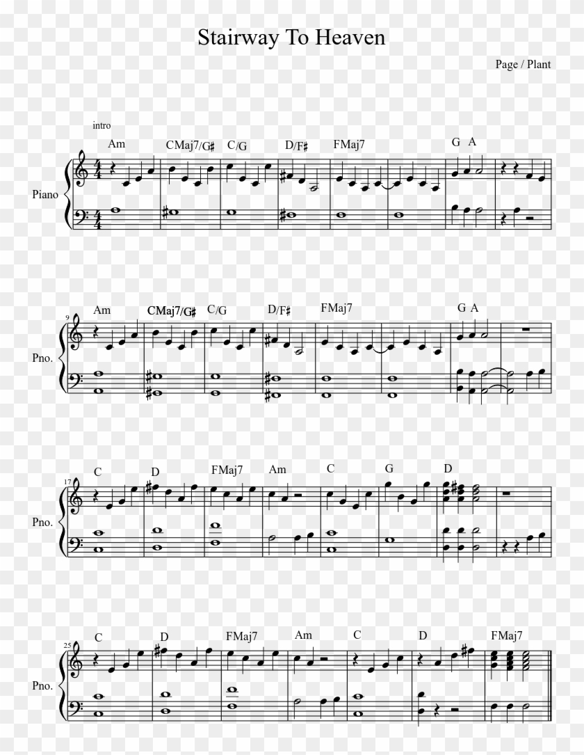 Stairway To Heaven Piano Sheet Music, Music Sheets, - Minuet Mozart Piano Clipart #4774021