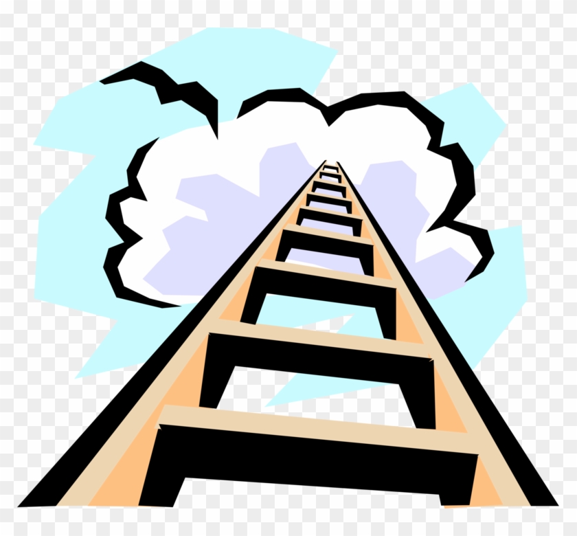 Vector Illustration Of Stairway To Heaven Rigid Step - Step Ladder To Heaven Clipart