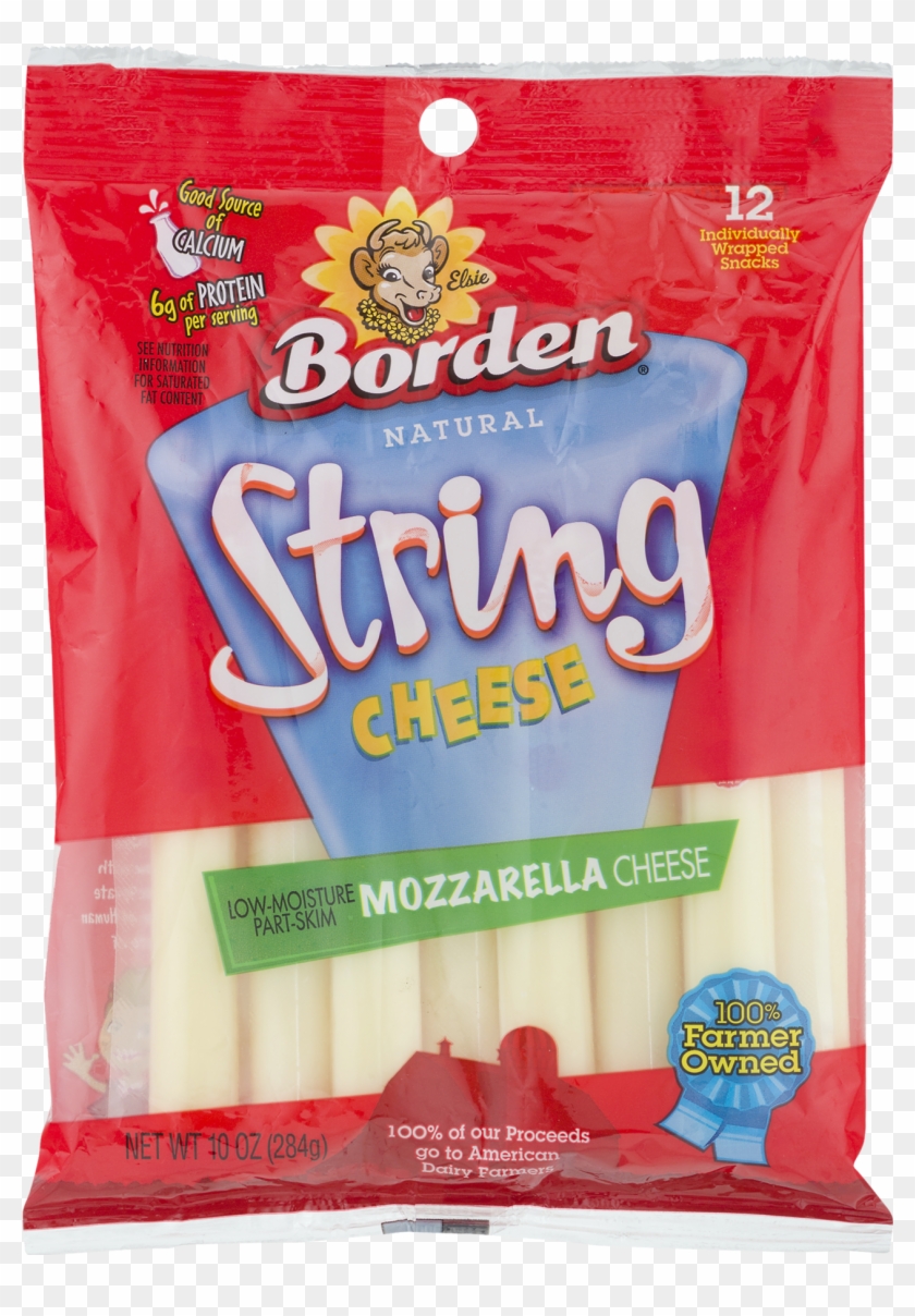 Borden String Cheese Mozzarella - Food Clipart #4775416
