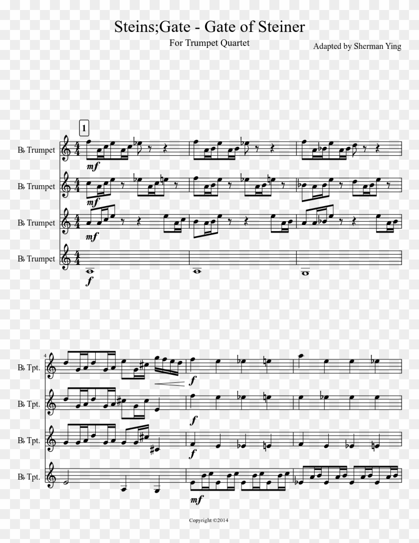 Gate Of Steiner Sheet Music Composed By Adapted By - Duck Tales For Trombone Clipart #4775981