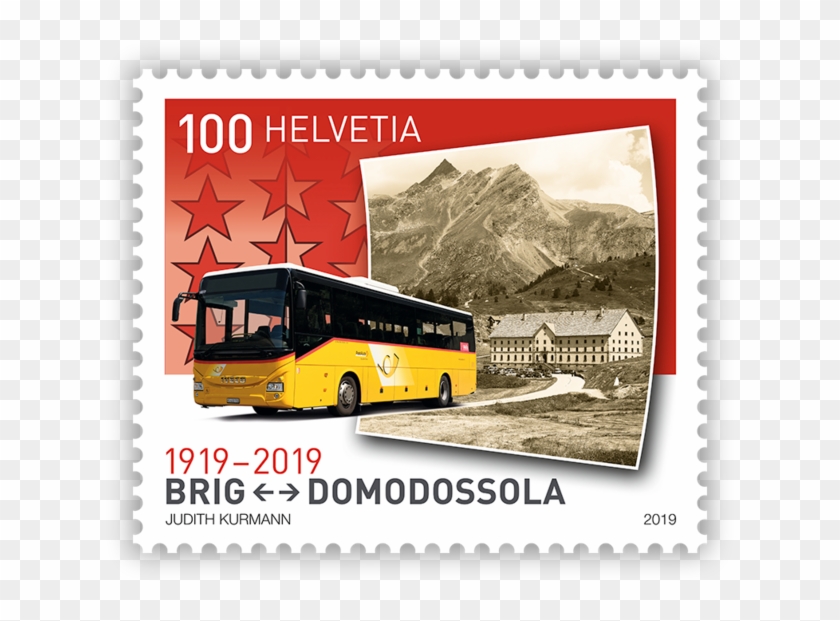 Special Stamps - 100 Years Postbus Route Clipart