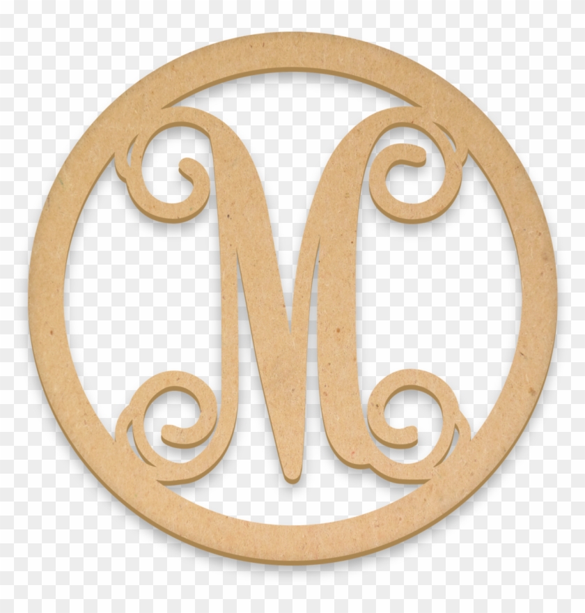 "m" Vine Monogram - Circle Clipart