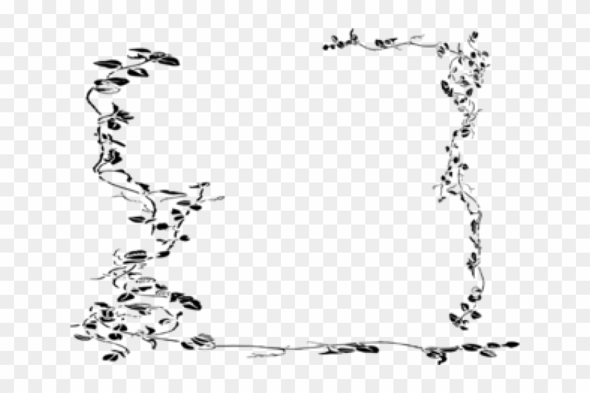 Vines Clipart Border - Vine Border Black And White - Png Download