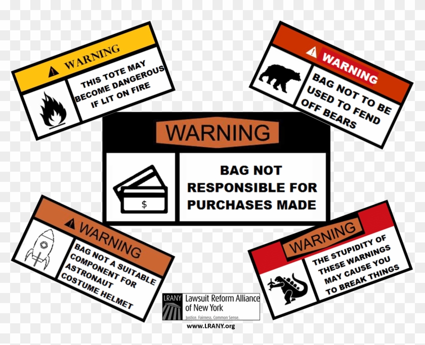 Warning Label Tote - Label Clipart