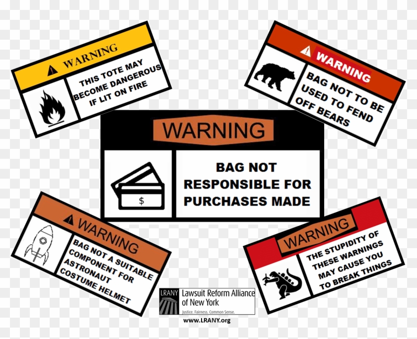 Warning Label Tote - Label Clipart #4777642