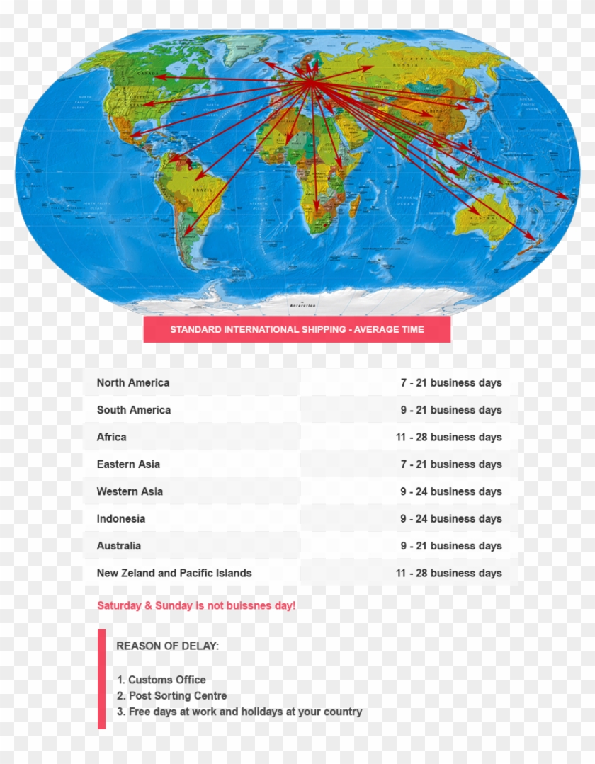 Delivery Time - Mapa Mundial Del Planeta Clipart #4777956