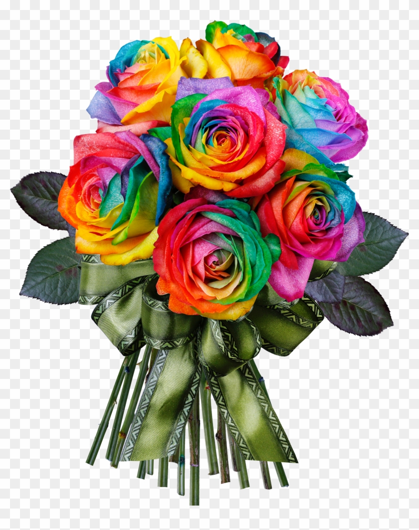 Rainbow Rose , Png Download - Transparent Rainbow Rose Png Clipart