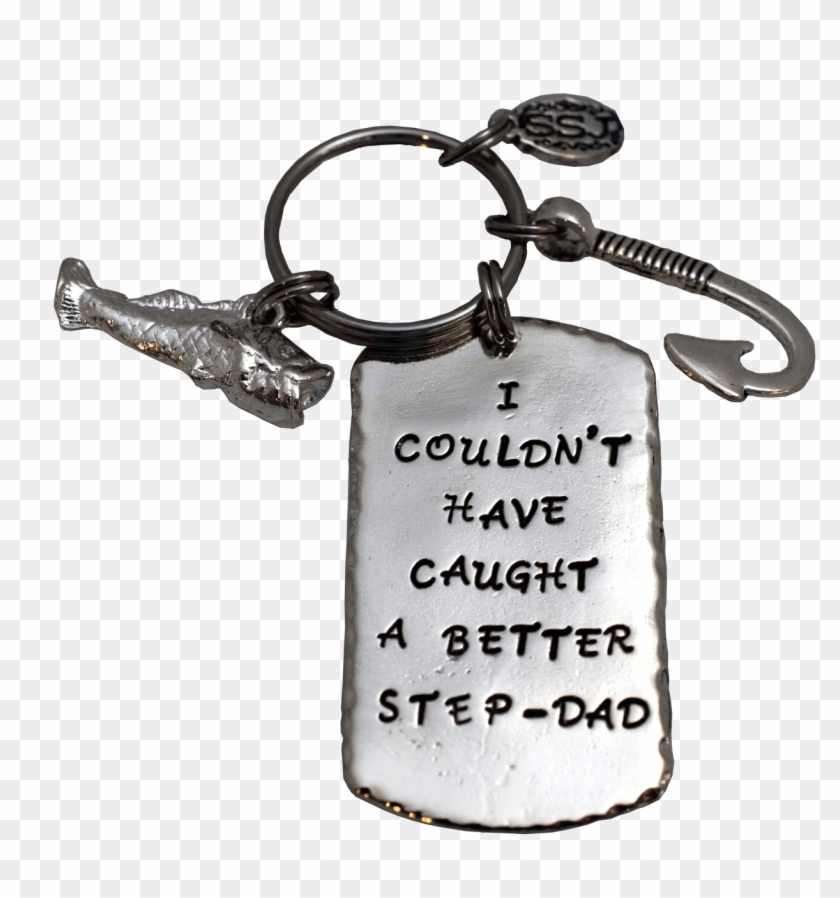 I Couldn't Have Caught A Better Stepdad Silver Dog - Keychain Clipart