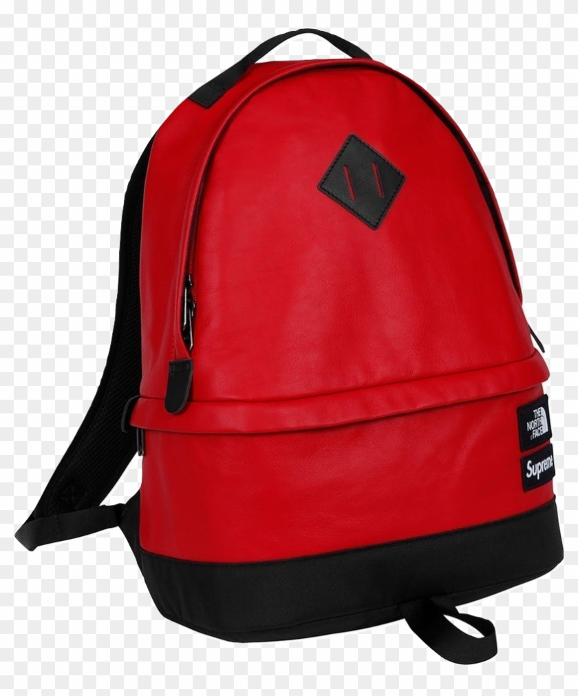 Supreme X North Face Leather Backpack , Png Download - North Face Bags Clipart