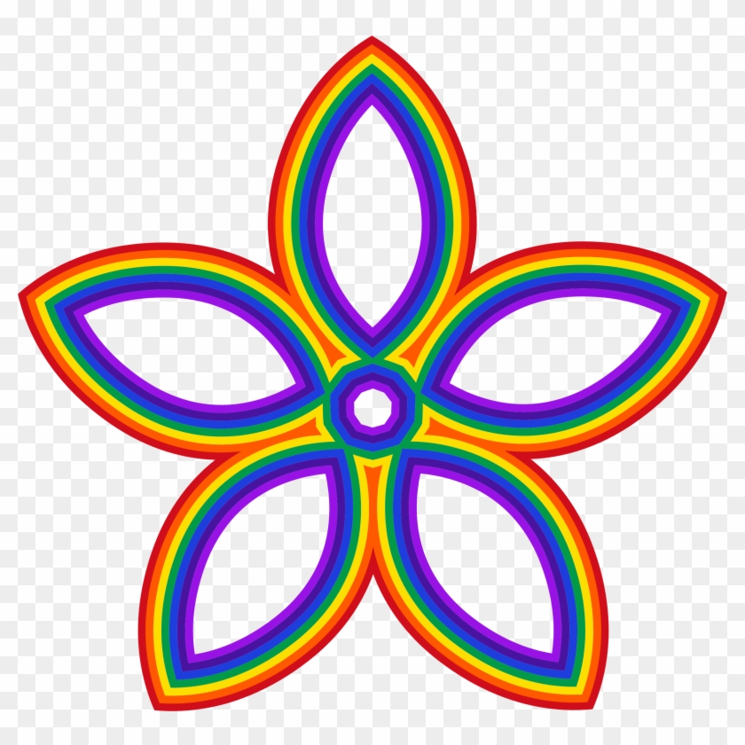 Rainbow Flower Clipart - Png Download