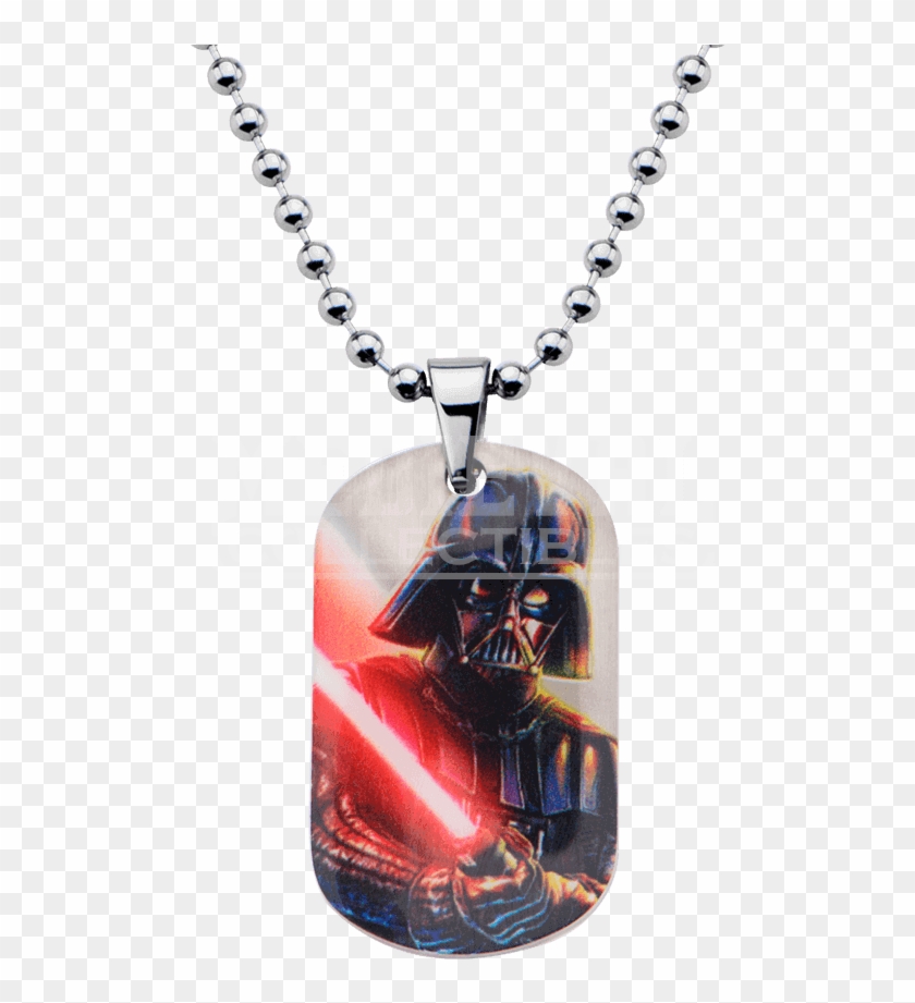 Kids Darth Vader Graphic Dog Tag Necklace - Necklace Clipart