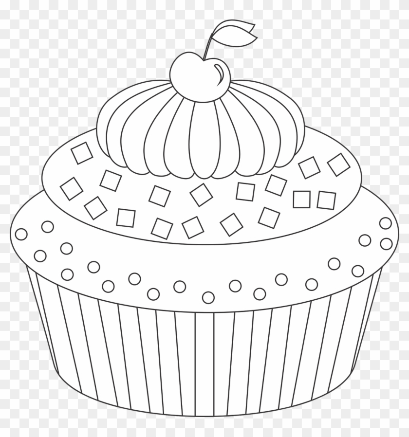 Cupcake Cake Dessert Frosting Png Image - Public Domain Giant Coloring Clipart #4779437