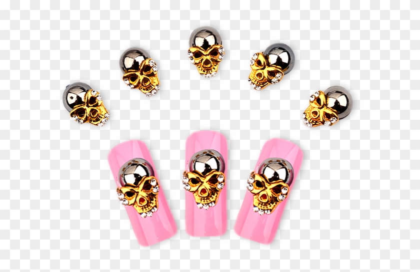 Alloy Nail Art Decor Skull - Skull Clipart #4779559