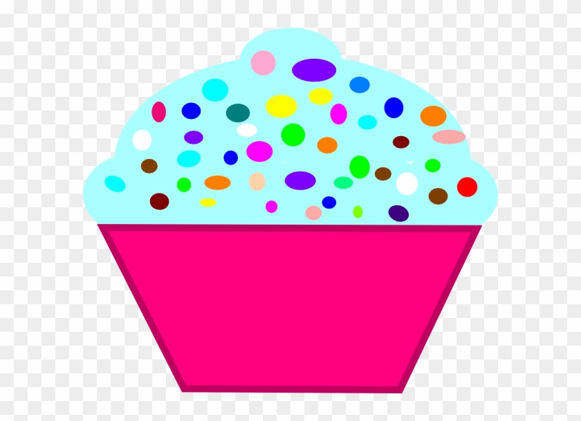 Cupcake Pink, Blue Frosting Svg Clip Arts 600 X 529 - Polka Dot Cupcake Clip Art - Png Download