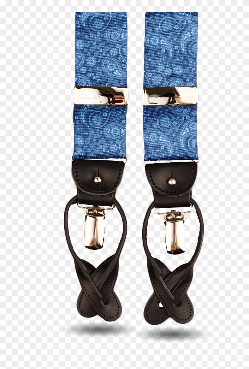 Albert Thurston Blue Paisley Leather Suspenders - Strap Clipart #4780227