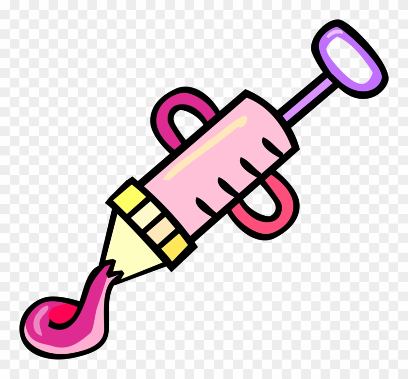 Vector Illustration Of Cake Frosting And Decorating - Vector Graphics Clipart