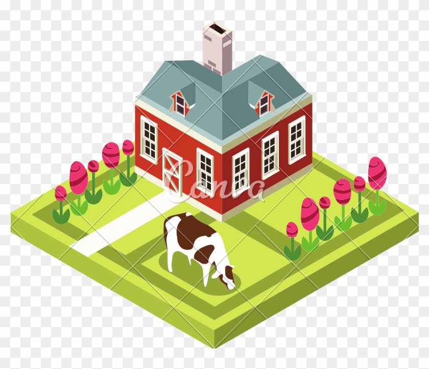 Farm Cow Icons - House Clipart