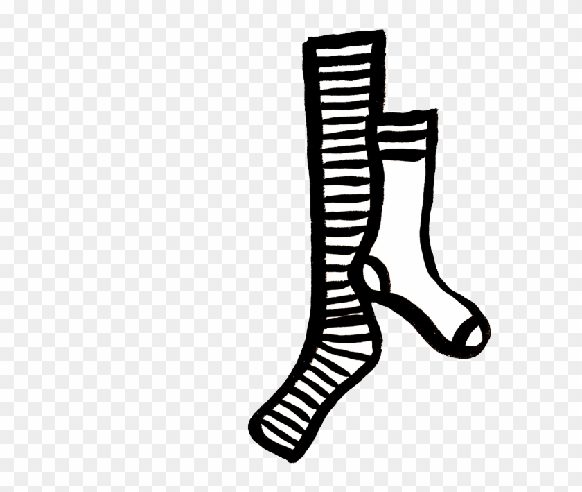 Clipart Socks Lot - Socks Clipart Black And White - Png Download