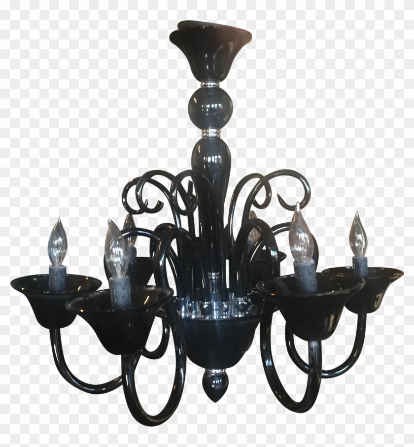 This Beautiful Black Murano Glass Chandelier Is An - Chandelier Clipart #4784889