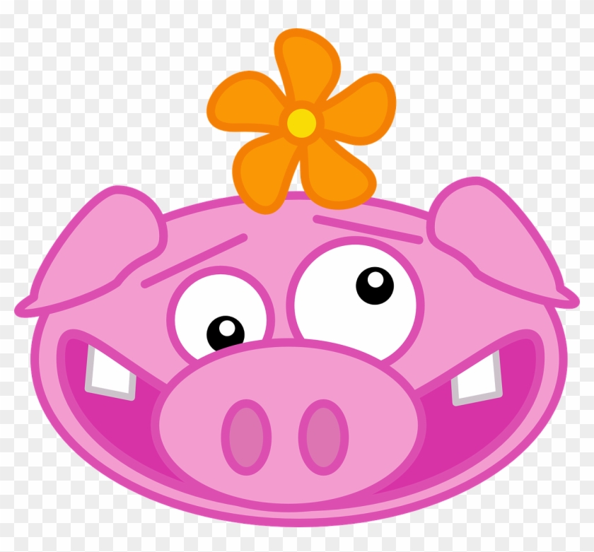 Pig Animal Mammal Flower Pork Png Image - Crazy Pig Clipart Transparent Png #4786185