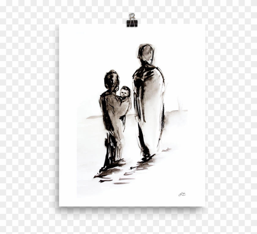 Born A Refugee Print - Cross-country Skiing Clipart #4786436