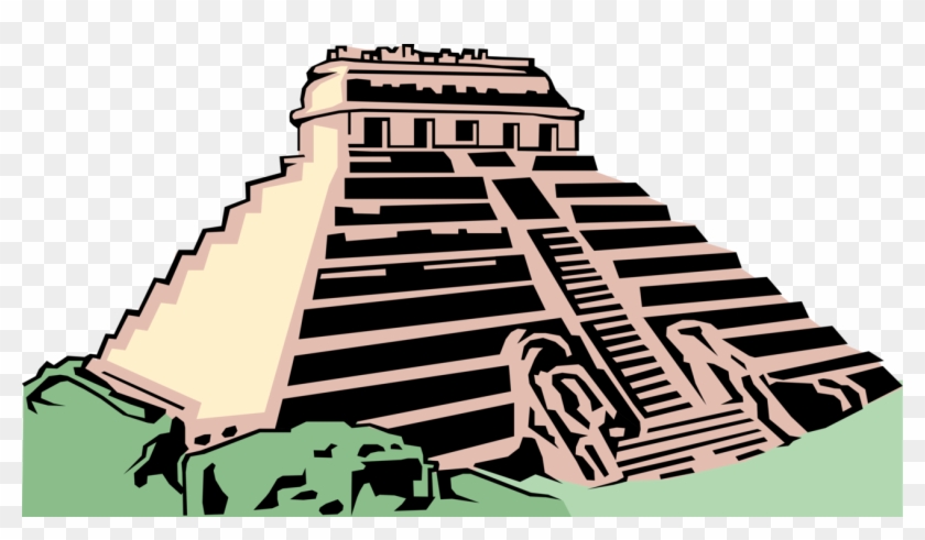 Vector Illustration Of Ancient Mayan, Aztec, Or Inca - Mayan Temples Clip Art - Png Download