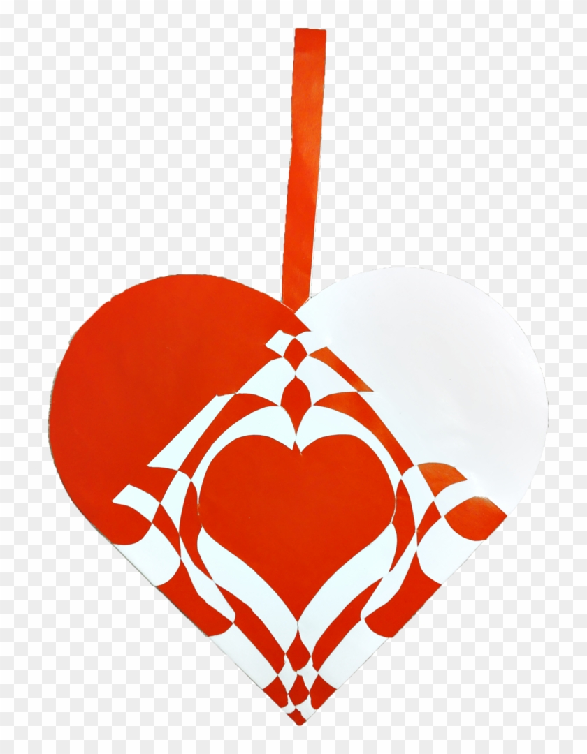 Julehjerte - Fransk Barok - Pleated Christmas Hearts Clipart #4787117