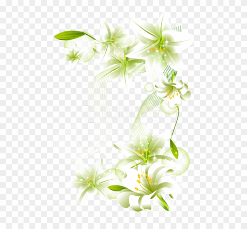 Free Png Download White Flowers Element Free Transparent - Portable Network Graphics Clipart #4787258