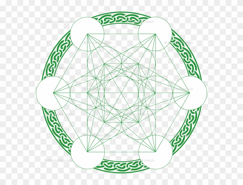 Metatrons Cube Spoonflower Green - Metatron Cube Clipart