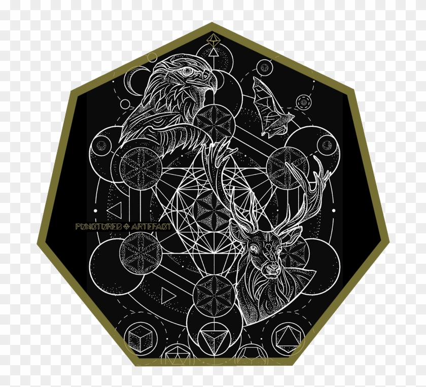 The Animals Are Against A Metatron's Cube - Motif Clipart