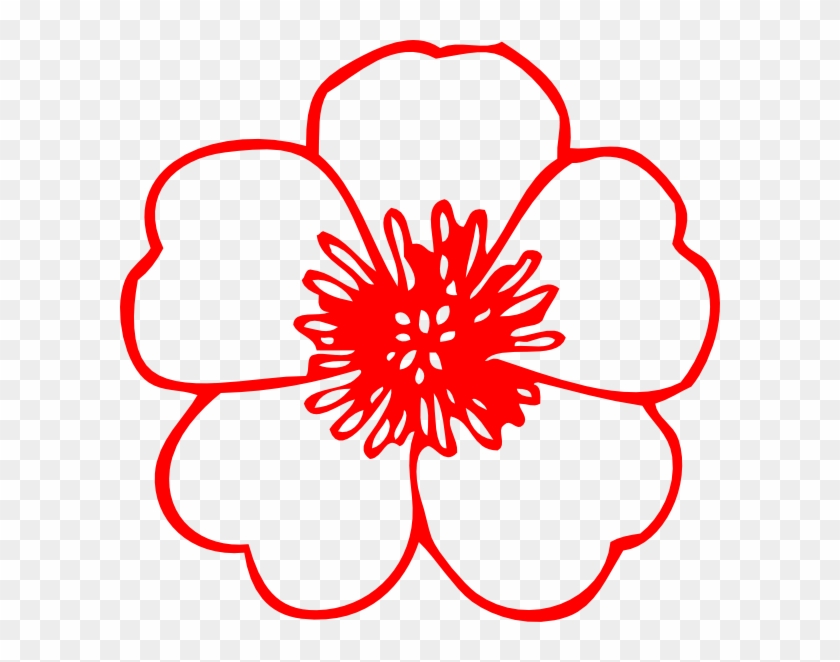 Peach Flower Clipart Art - Spring Flowers Clip Art Black And White - Png Download