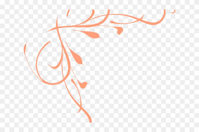 Peach Flower Clipart Elegant - Calligraphy - Png Download #4787537