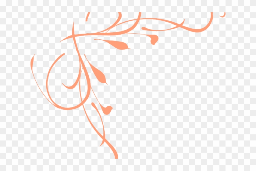 Peach Flower Clipart Elegant - Calligraphy - Png Download