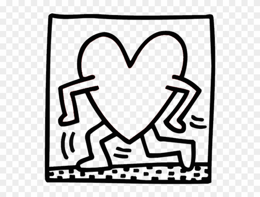Keith Haring For Kids Artprints To Color Pop Art Paintings - Keith Haring Heart Clipart #4787874