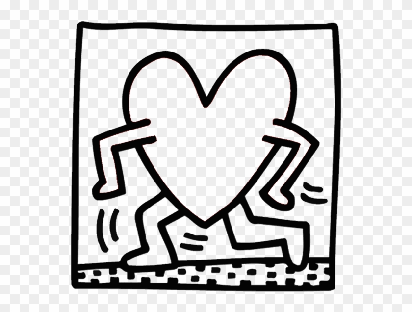 Keith Haring For Kids Artprints To Color Pop Art Paintings - Keith Haring Heart Clipart