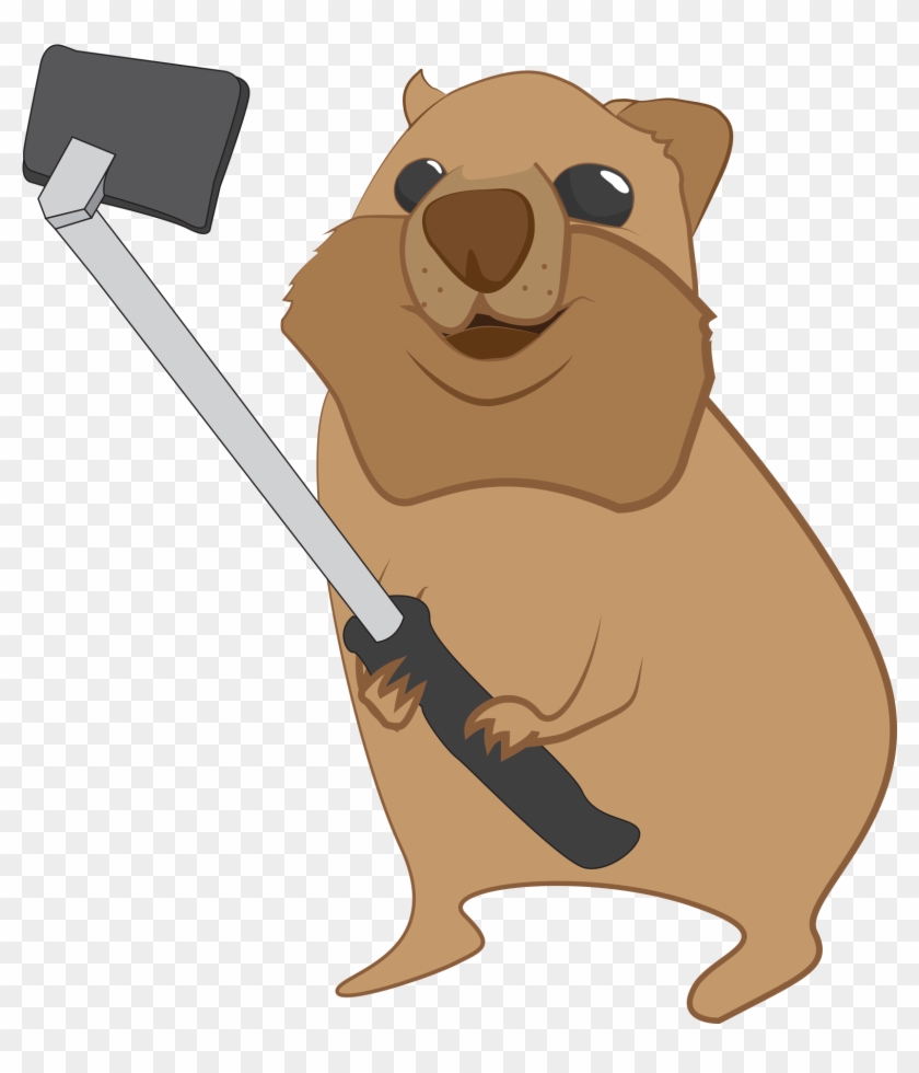 Quokka With Selfie Stick - Cartoon Quokka Clipart - Png Download