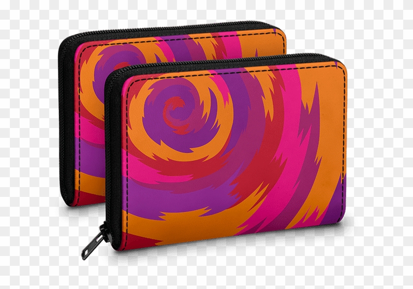 Dailyobjects Purple Swirl Zipper Slim Card & Coin Wallet - Spiral Clipart