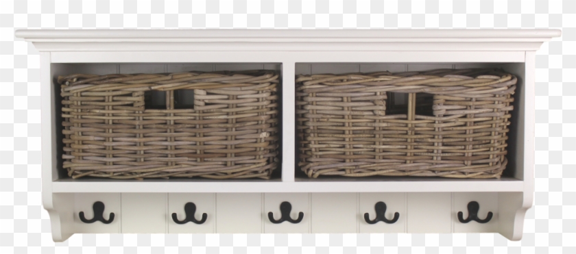 Wall Mounted Coat Rack With Baskets - Cupboard Clipart #4790383