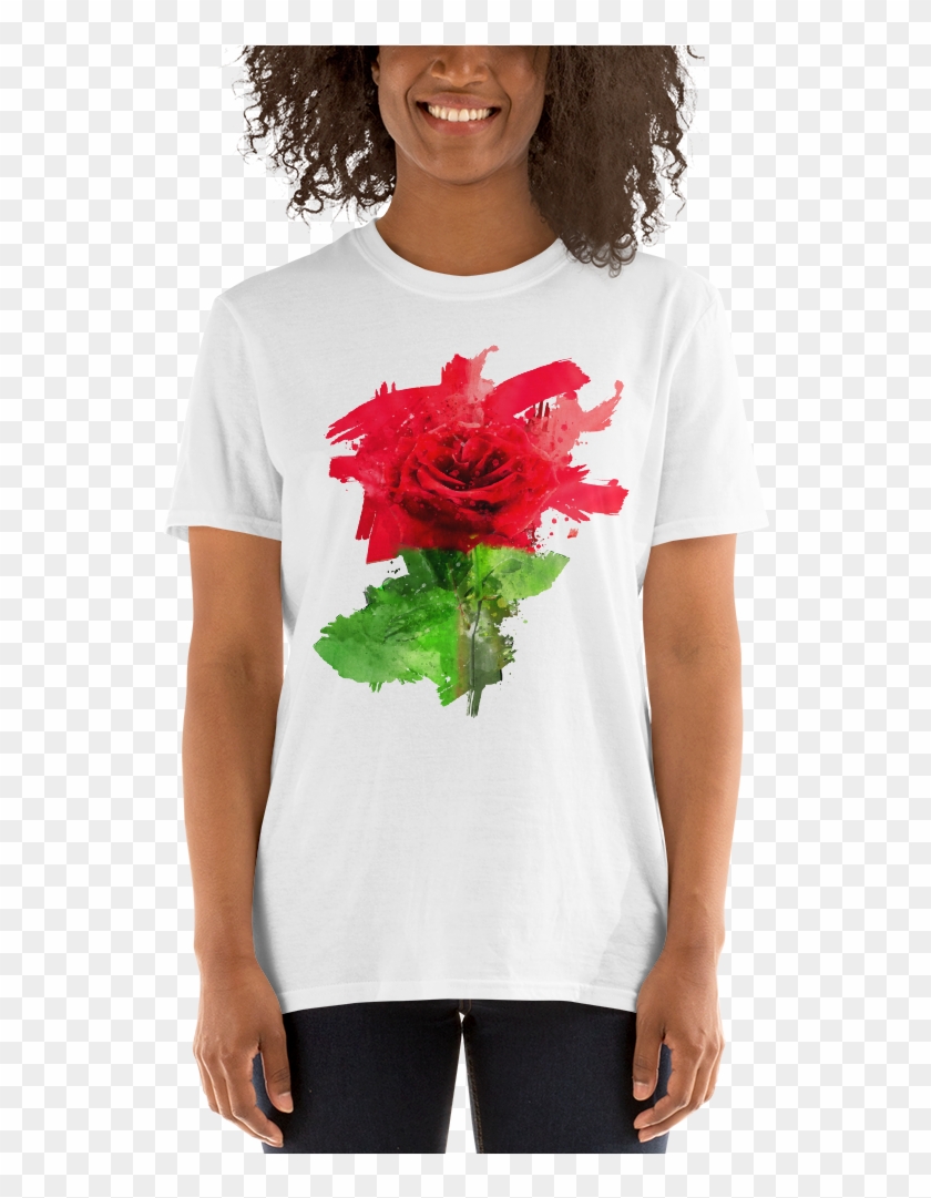 Rose Art Short Sleeve Unisex T Shirt - T-shirt Clipart #4790537