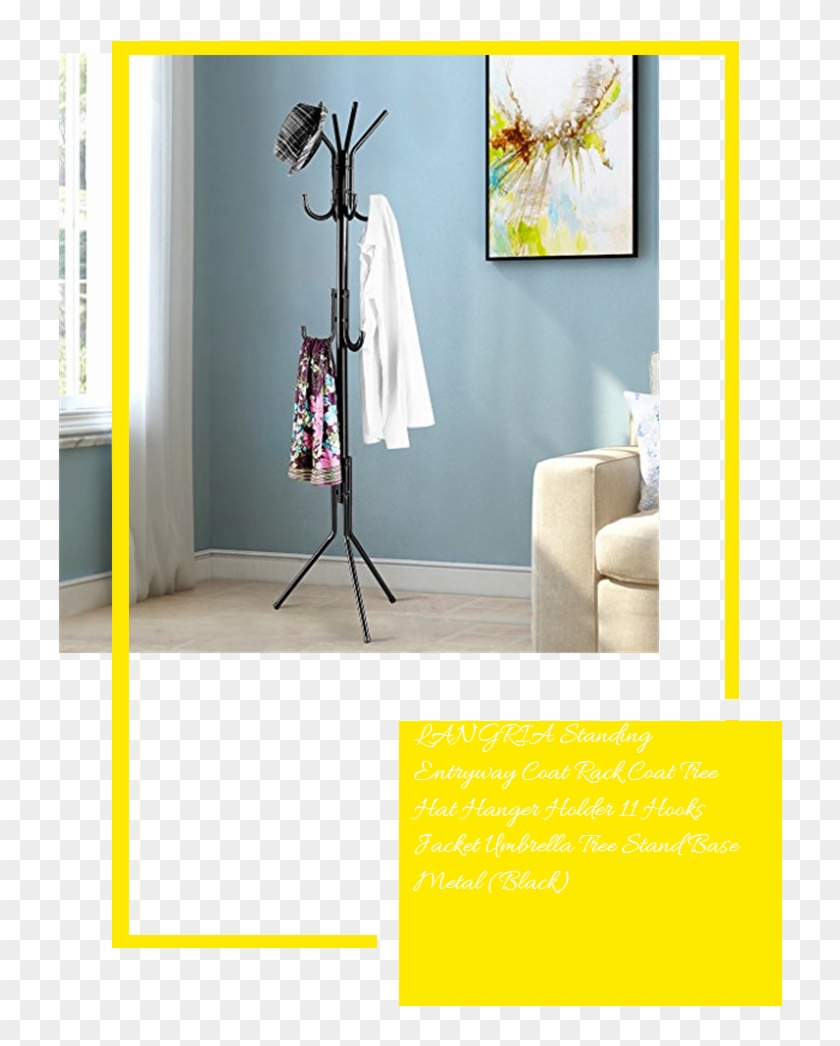 Langria Standing Entryway Coat Rack Coat Tree Hat Hanger - Clothes Hanger Clipart