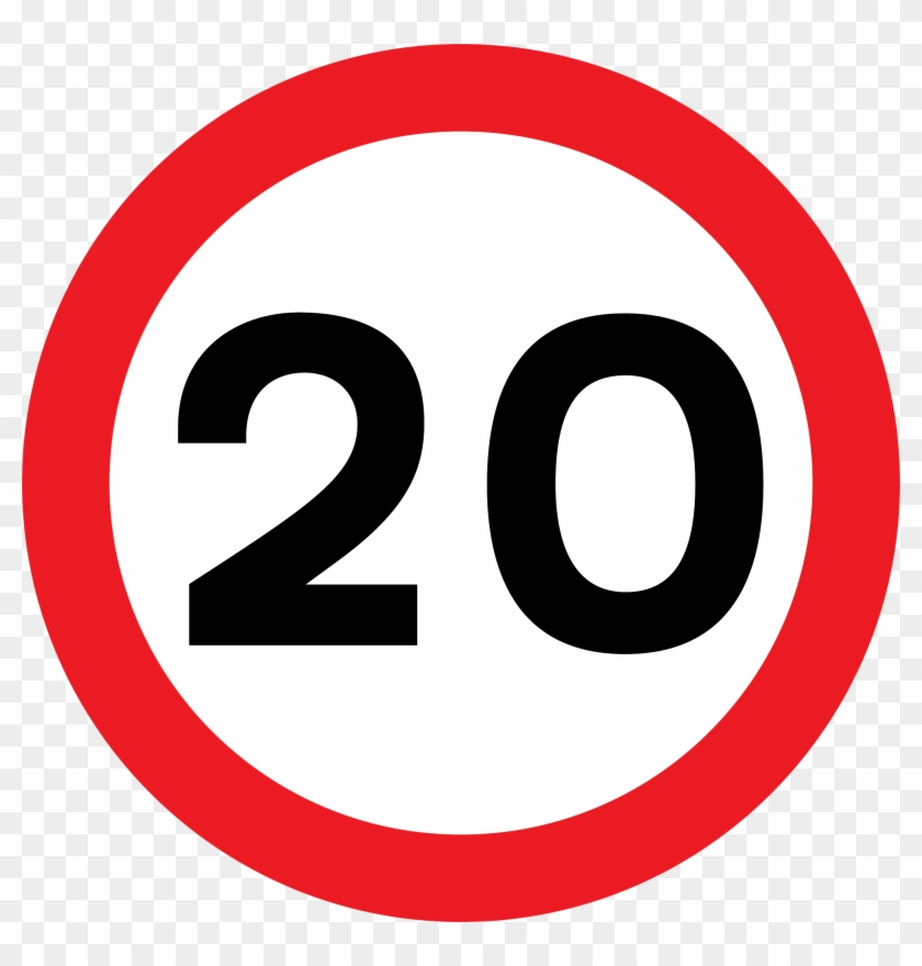 Back - Speed Limit Sign 20 Clipart #4792808