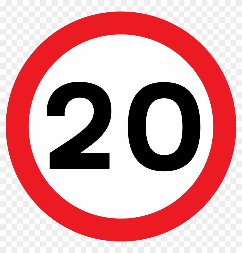 Back - Speed Limit Sign 20 Clipart