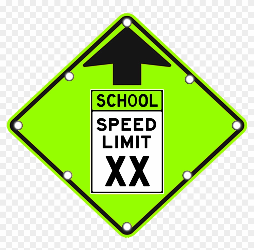 School Speed Limit Ahead Sign - Speed Limit Sign Clipart